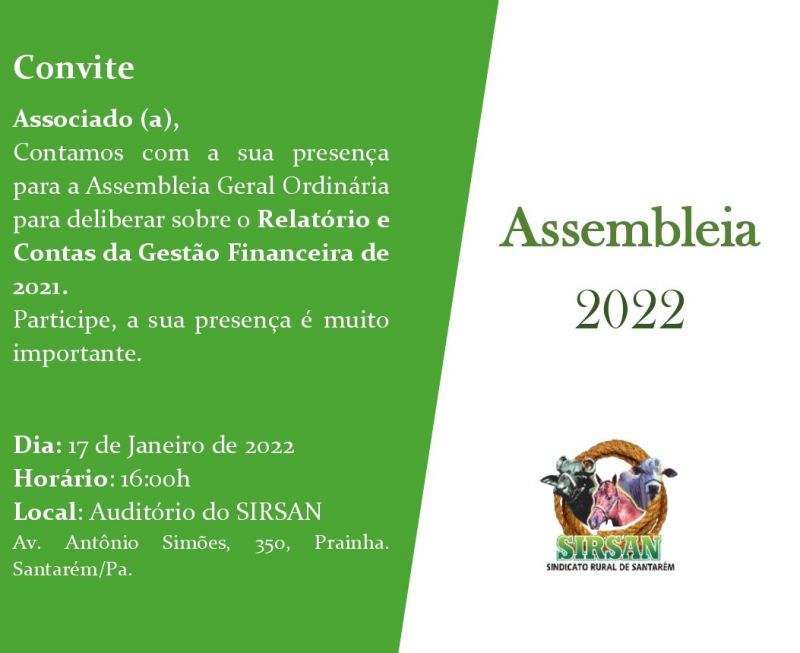 Assembleia Geral Ordinária -Gestão Financeira 2021